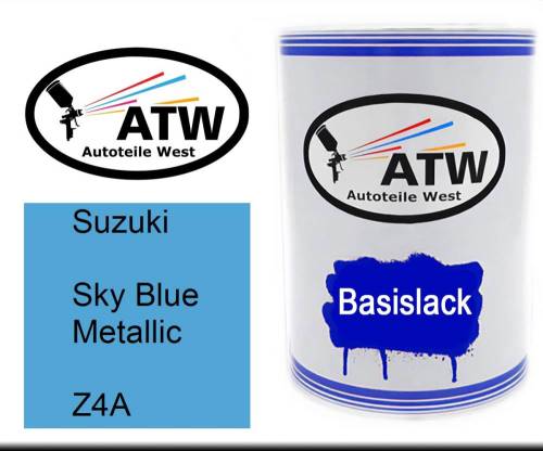 Suzuki, Sky Blue Metallic, Z4A: 500ml Lackdose, von ATW Autoteile West.